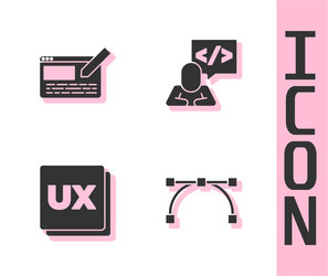 set bezier curve ui or ux design and front end vector image