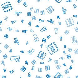 set line ui or ux design and site map on seamless vector image