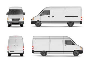 Cargo van isolated on white city commercial Vector Image