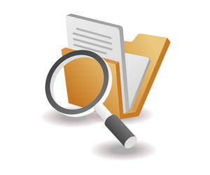 isometric concept searching for files in a folder vector image