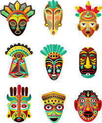 African ritual masks design set Royalty Free Vector Image