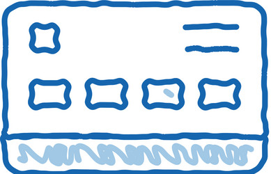 credit card doodle icon hand drawn vector image