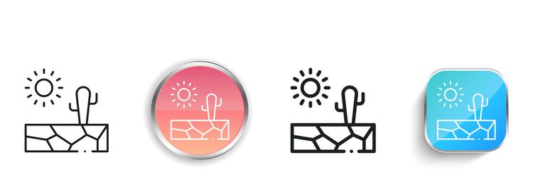 desert icon thin linear regular and button style vector image