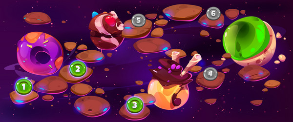 candy space game level map ui vector image