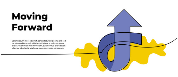 continuous line design of arrow pointing up one vector image