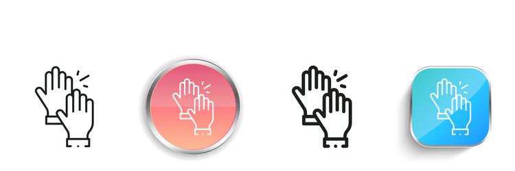 high five icon thin linear regular and button vector image