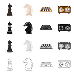 isolated object of checkmate and thin icon set vector image