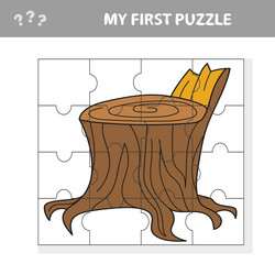 Jigsaw puzzle with stump easy game vector