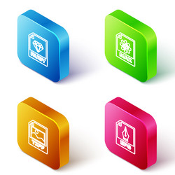set isometric line ruby file document max tiff vector image