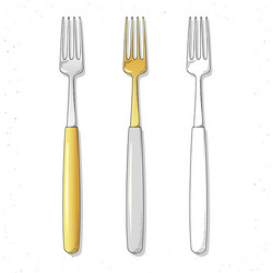 set realistic sketch forks plugs to create design vector image