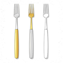 Set realistic sketch forks plugs to create design vector