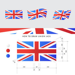 union jack flag with precise scheme vector