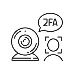 2fa two factor authentication face recognition vector image