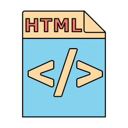 html file icon programming language symbol vector image