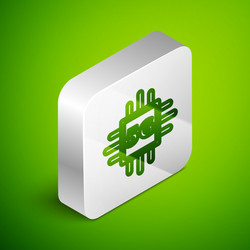 isometric line computer processor 5g vector image