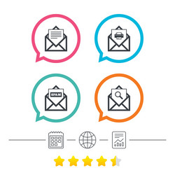 mail envelope icons message document symbols vector image