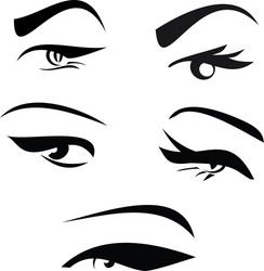 Female Eye Close-Up Sketch Vector Image