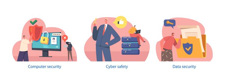 isolated elements with characters perform computer vector image