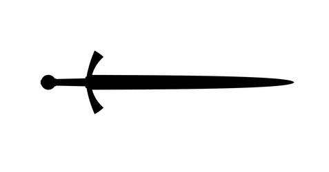 Medieval sword silhouette Royalty Free Vector Image