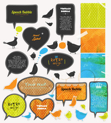 retro label set vector image