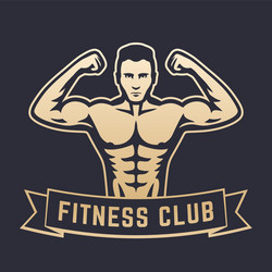 Strong Bodybuilder Showing Biceps Vector Image