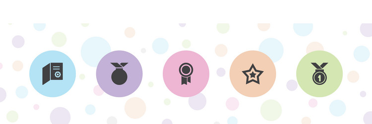 5 winner icons vector