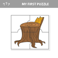 Jigsaw puzzle with stump easy game vector