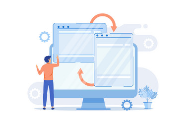website responsive design development computer vector image
