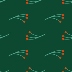 abstract botanic doodle seamless pattern with red vector image