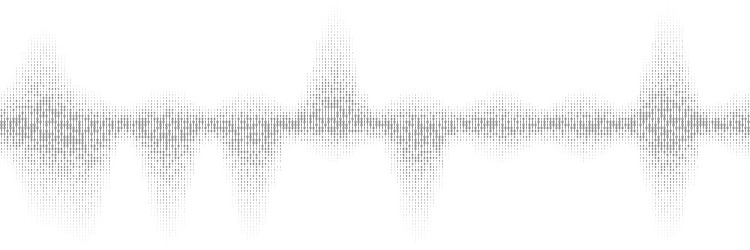 black and white gradient sine wave from binary vector image