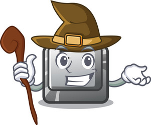 witch button f installed on cartoon computer vector image