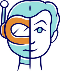 bot impersonator color icon automated hacking vector image