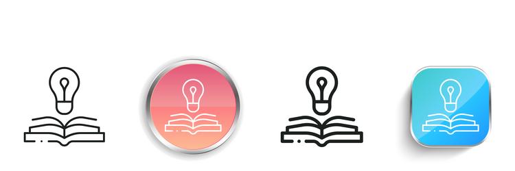 knowledge icon thin linear regular and button vector image