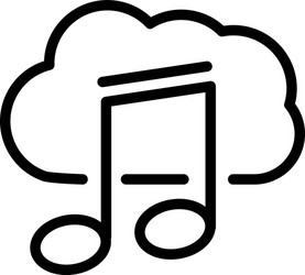 music note cloud computing storage sound line vector image