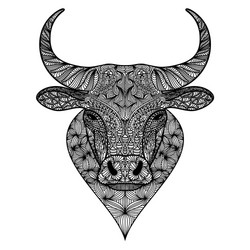 patterned head bull or ox taurus buffalo vector