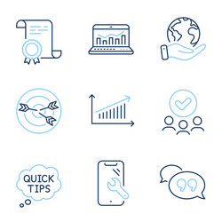 Targeting quick tips and chart icons set web vector