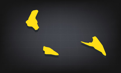 yellow 3d map of comoros on a dark background vector image