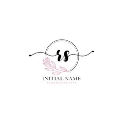 beauty floral rs initial logos for branding Vector Image