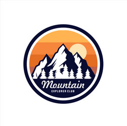 mountain for outdoor adventure emblem logo design Vector Image