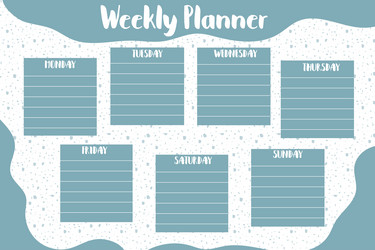 Weekly Planner Schedule Template Sheet Printable Vector Image