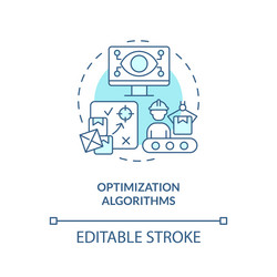 2d optimization algorithms line icon concept vector