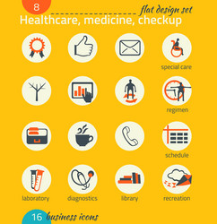 business icon set healthcare medicine diagnostics vector