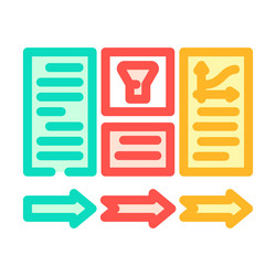 data processing pipeline ai integration color icon vector image