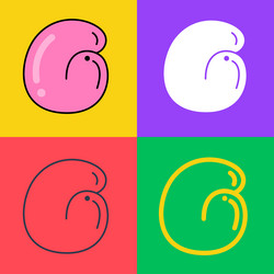 letter g logo funny bold childish style font vector