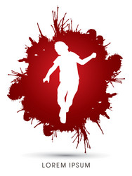 Stop child abuse designed on splash blood Vector Image