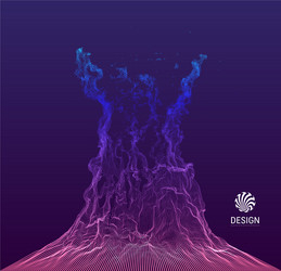 array with dynamic emitted particles water splash vector image