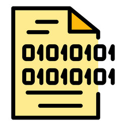 code interface icon color outline vector image