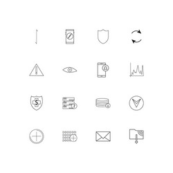 internet technologies linear thin icons set vector image