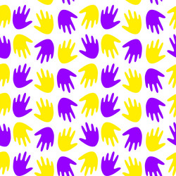 Seamless pattern with multicolored handprints vector