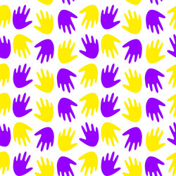 Seamless pattern with multicolored handprints vector